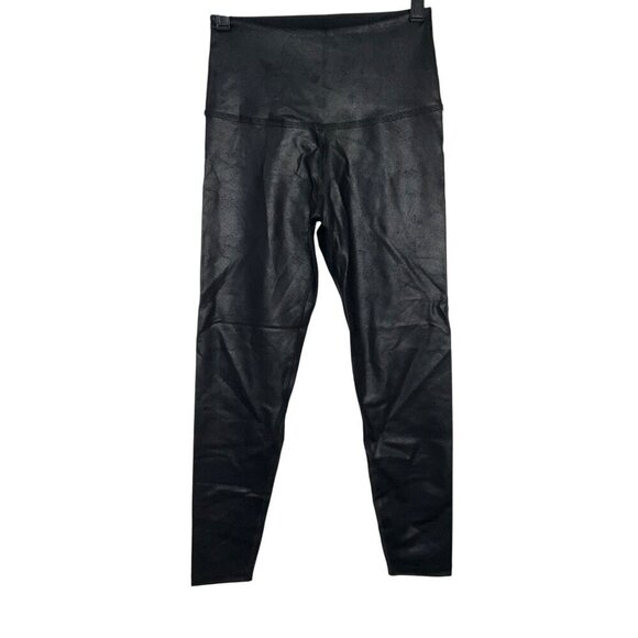 Beyond Yoga Leatherette High Waisted Midi Leggings in Black Leatherette Foil Sm - Picture 5 of 13